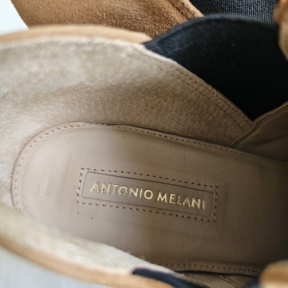 Antonio Melani Maxinee booties size 9.5 tan suede pointed toe leather slip on - Picture 11 of 15